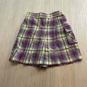 The Children’s Place Plaid Pleat Cargo Pocket Skort Girls Size 10 New Yellow Red